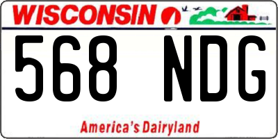 WI license plate 568NDG