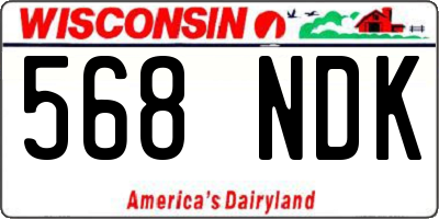 WI license plate 568NDK