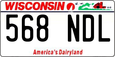 WI license plate 568NDL