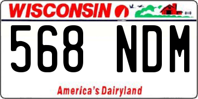 WI license plate 568NDM