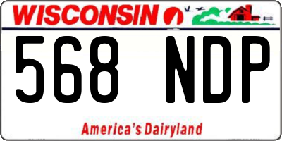 WI license plate 568NDP
