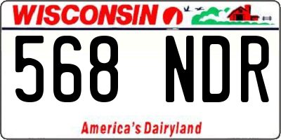 WI license plate 568NDR