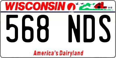 WI license plate 568NDS
