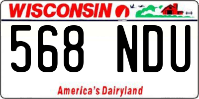 WI license plate 568NDU