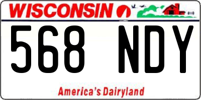 WI license plate 568NDY