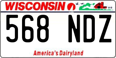 WI license plate 568NDZ