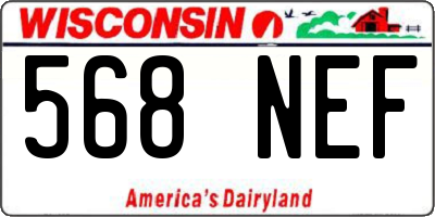 WI license plate 568NEF