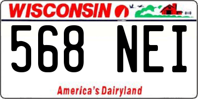WI license plate 568NEI
