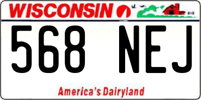WI license plate 568NEJ