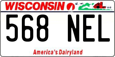 WI license plate 568NEL