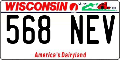 WI license plate 568NEV