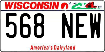 WI license plate 568NEW