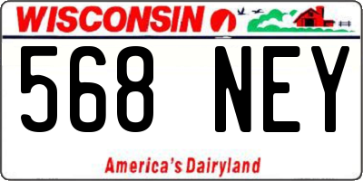 WI license plate 568NEY