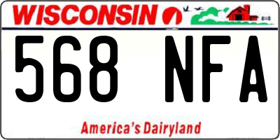 WI license plate 568NFA