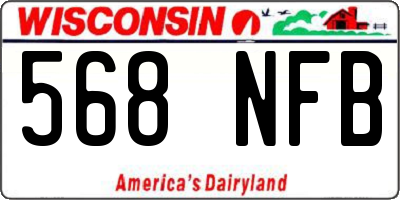 WI license plate 568NFB