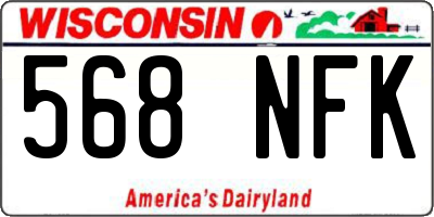 WI license plate 568NFK