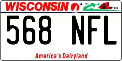 WI license plate 568NFL