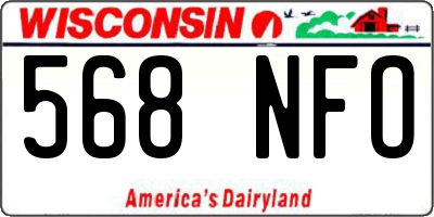 WI license plate 568NFO