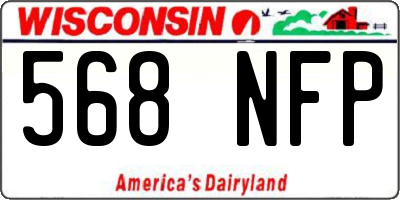 WI license plate 568NFP