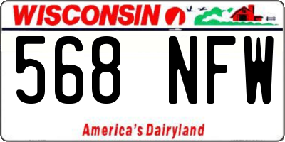 WI license plate 568NFW