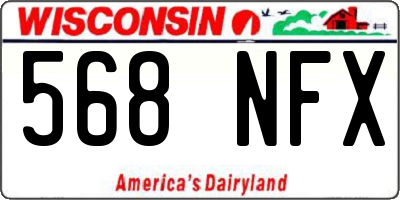 WI license plate 568NFX