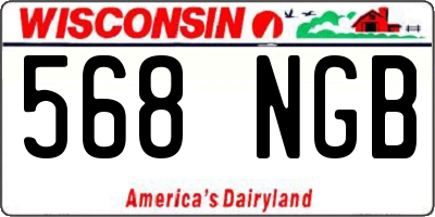 WI license plate 568NGB