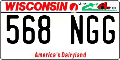 WI license plate 568NGG