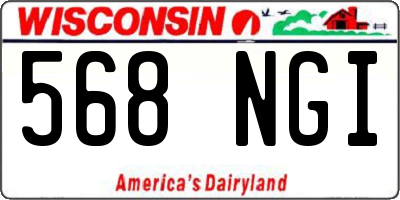 WI license plate 568NGI