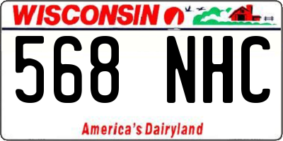 WI license plate 568NHC
