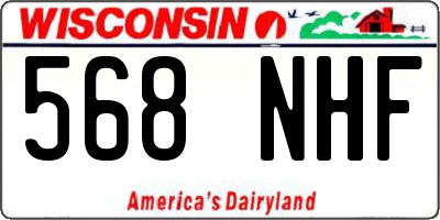 WI license plate 568NHF