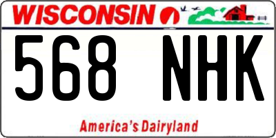 WI license plate 568NHK