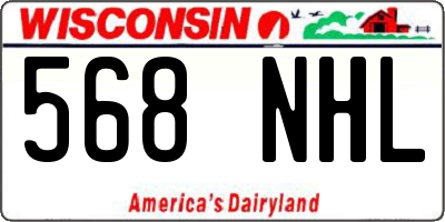 WI license plate 568NHL