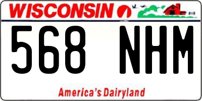 WI license plate 568NHM