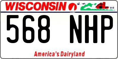 WI license plate 568NHP