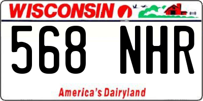 WI license plate 568NHR