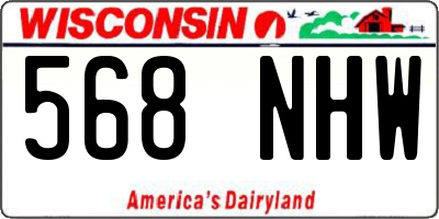 WI license plate 568NHW