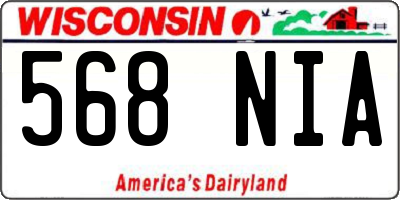 WI license plate 568NIA