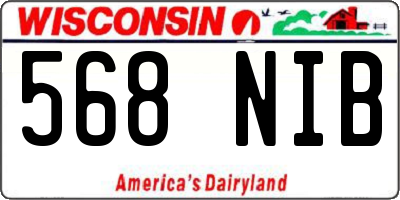 WI license plate 568NIB