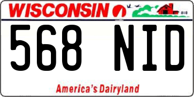 WI license plate 568NID