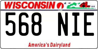 WI license plate 568NIE