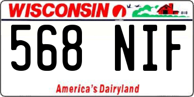 WI license plate 568NIF