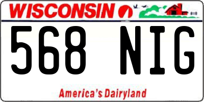 WI license plate 568NIG