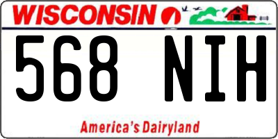 WI license plate 568NIH