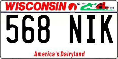 WI license plate 568NIK