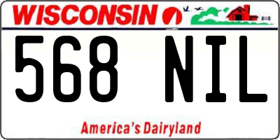 WI license plate 568NIL