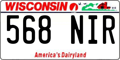 WI license plate 568NIR