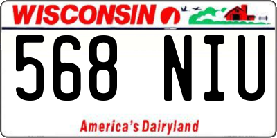 WI license plate 568NIU