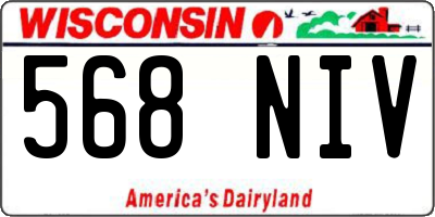 WI license plate 568NIV