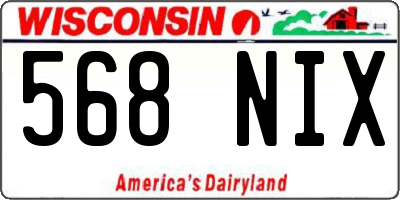 WI license plate 568NIX