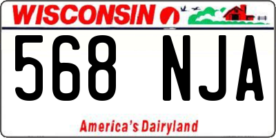 WI license plate 568NJA